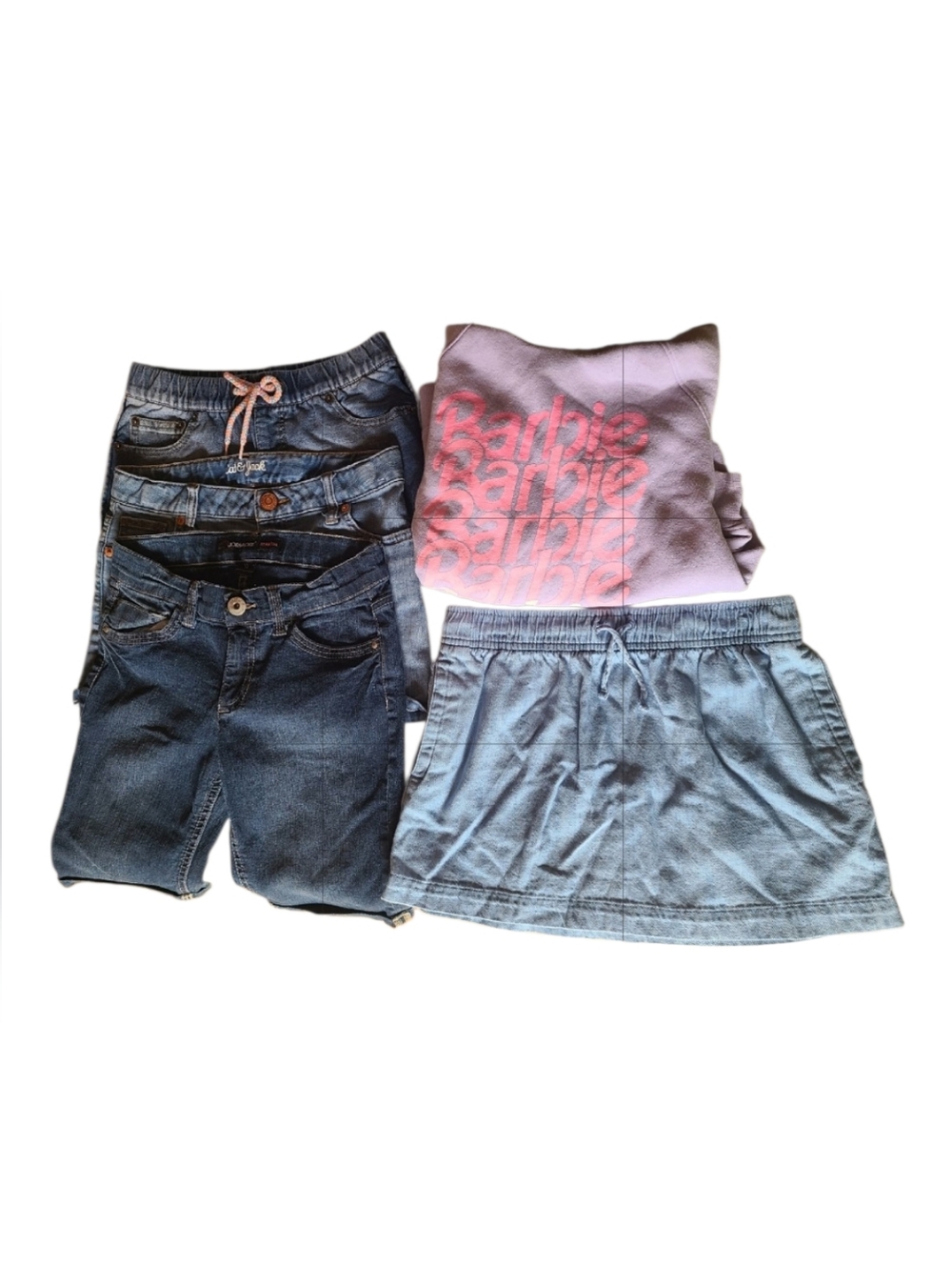 Girls 5 Piece Bundle ON Barbie Hoodie, Shorts | Jordache Cat & Jack Sz 10/12
